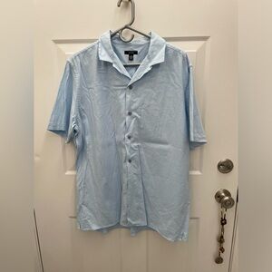Alfani Mens Linen Blend Short Sleeve Button Down. XL